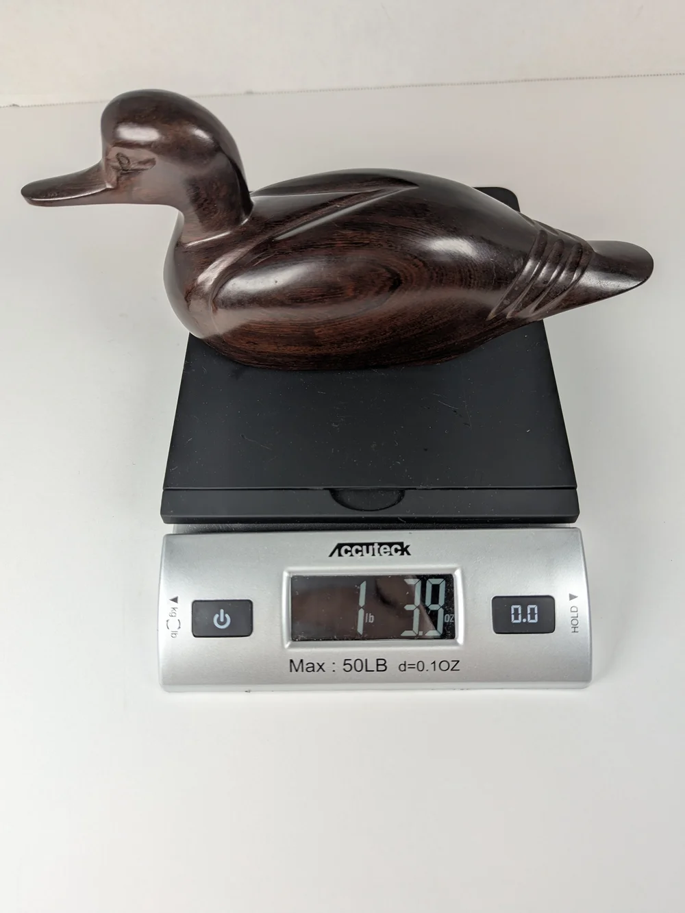 Vintage Set of 3 Carved Wooden Ducks Dark Hardwood Chinese 9